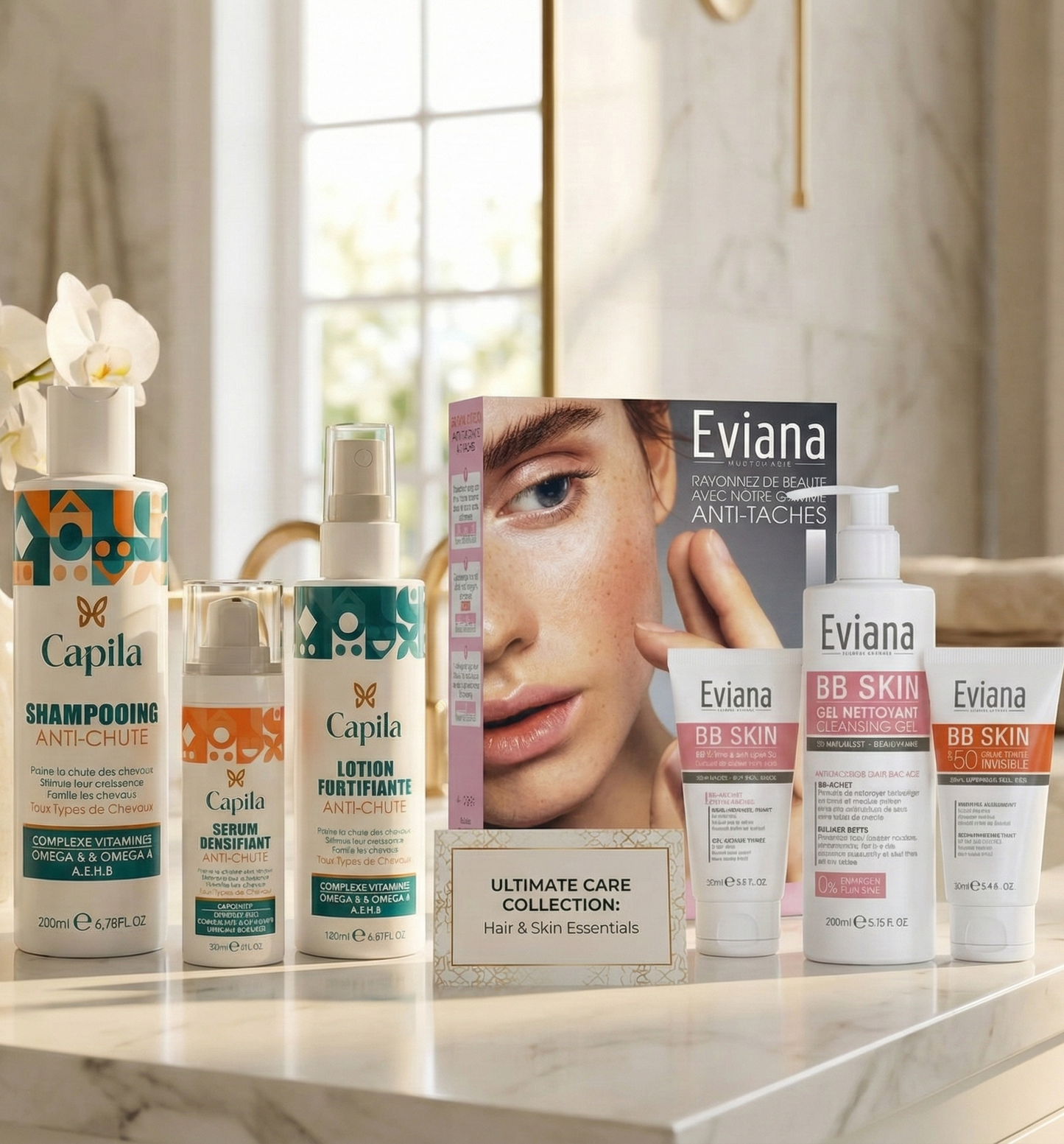 Pack Ultime Beauté : Anti-Chute Capila & Éclat Visage Eviana